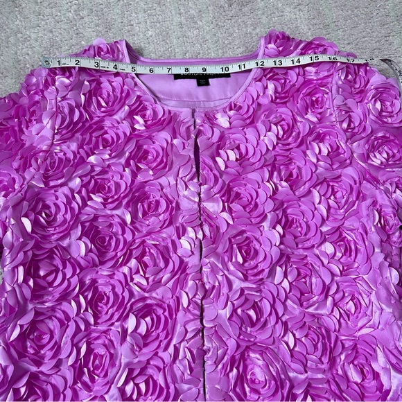 Boston Proper Rose Flower Textured Blazer Jacket Size Large Valentines Day - Picture 8 of 16